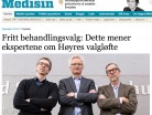Faksimile fra Dagens Medisin 24.04.13. Helseøkonomene: Jon Magnussen, Jan Abel Olsen og Ivar Sønbø Kristiansen.
